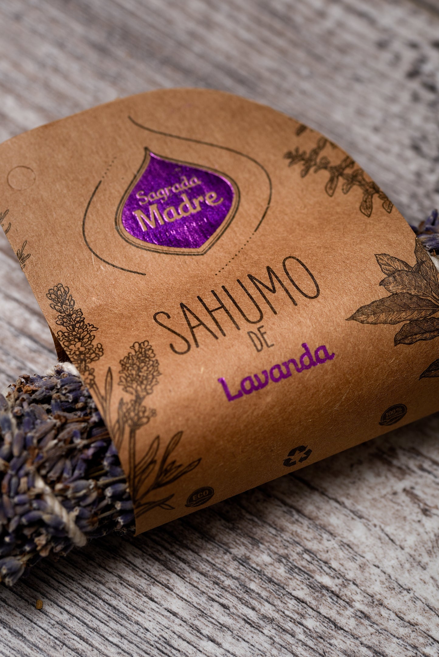 Baghetă de smudging cu Lavandă pentru calm și armonie (SAGRADA MADRE - Sahumos)