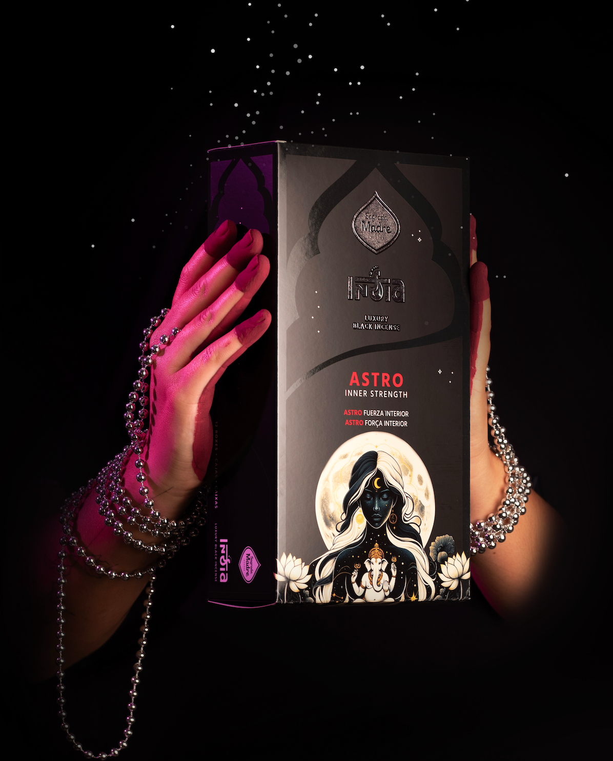 Bețișoare parfumate Astro pentru forță interioară (SAGRADA MADRE – India Black)