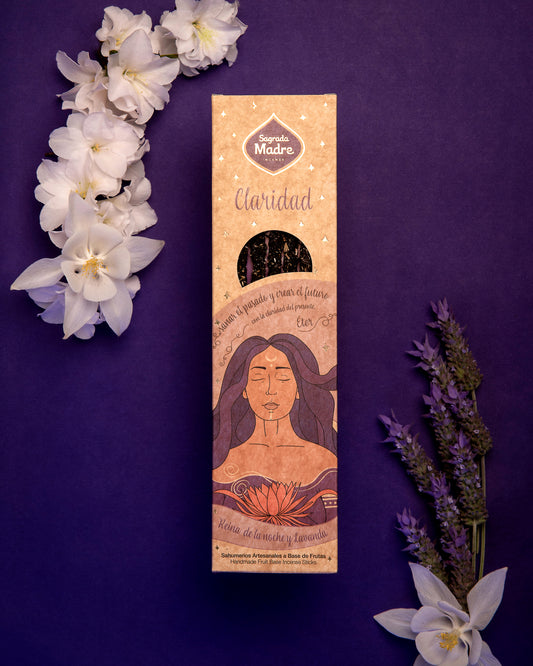 Bețișoare parfumate ETER cu Regina Nopții și Lavandă pentru claritate (SAGRADA MADRE – 5 elemente)