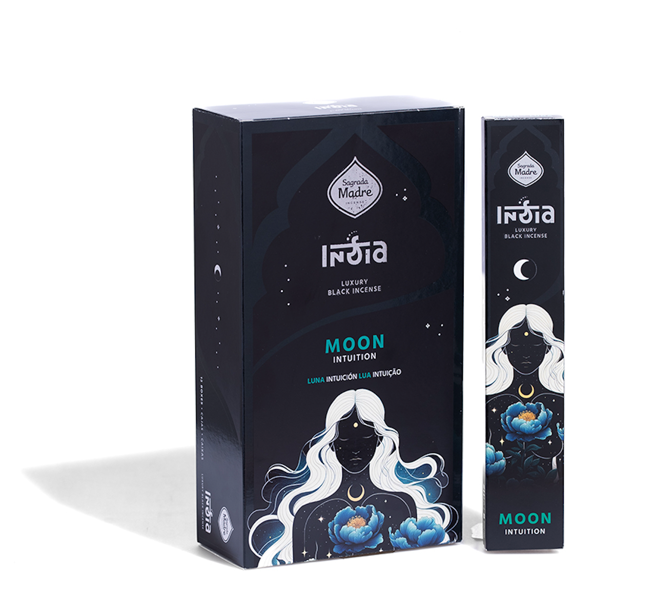 Bețișoare parfumate Moon pentru intuiție și claritate (SAGRADA MADRE – India Black)