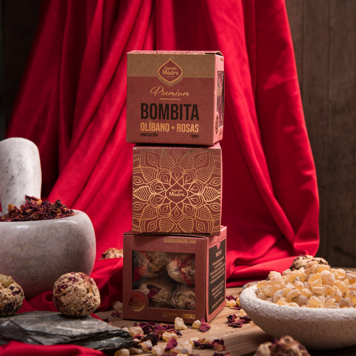 Bombe de fumigație Premium x8 cu Tămâie și Trandafiri pentru dragoste și armonie (SAGRADA MADRE - Bombitas Defumacion Premium)