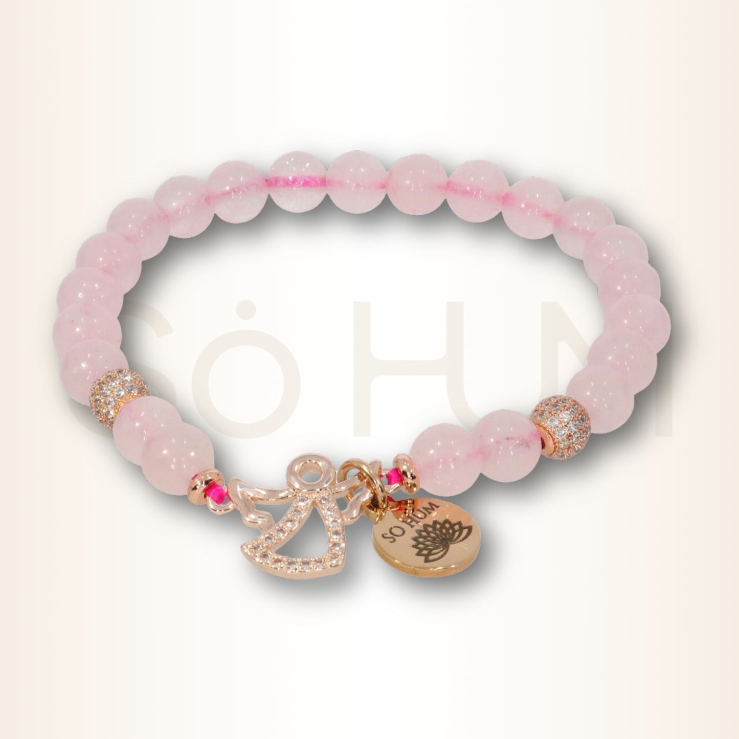 Brățara Iubirii Divine cu Arhanghelita Charity și cristale naturale de Cuarț Roz