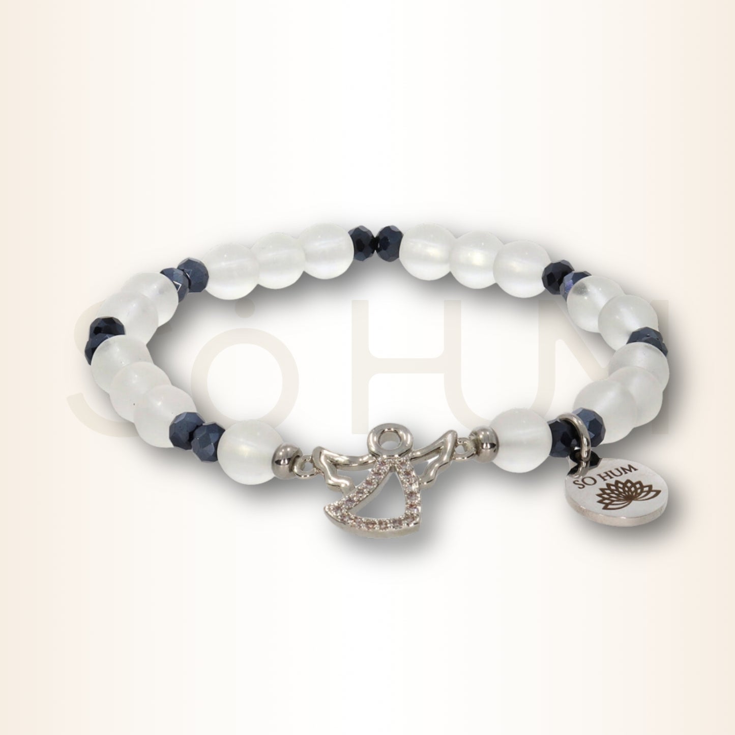 Brățara clarității și a înțelepciunii Divine cu Arhanghelul Raziel și cristale de Cuarț mat