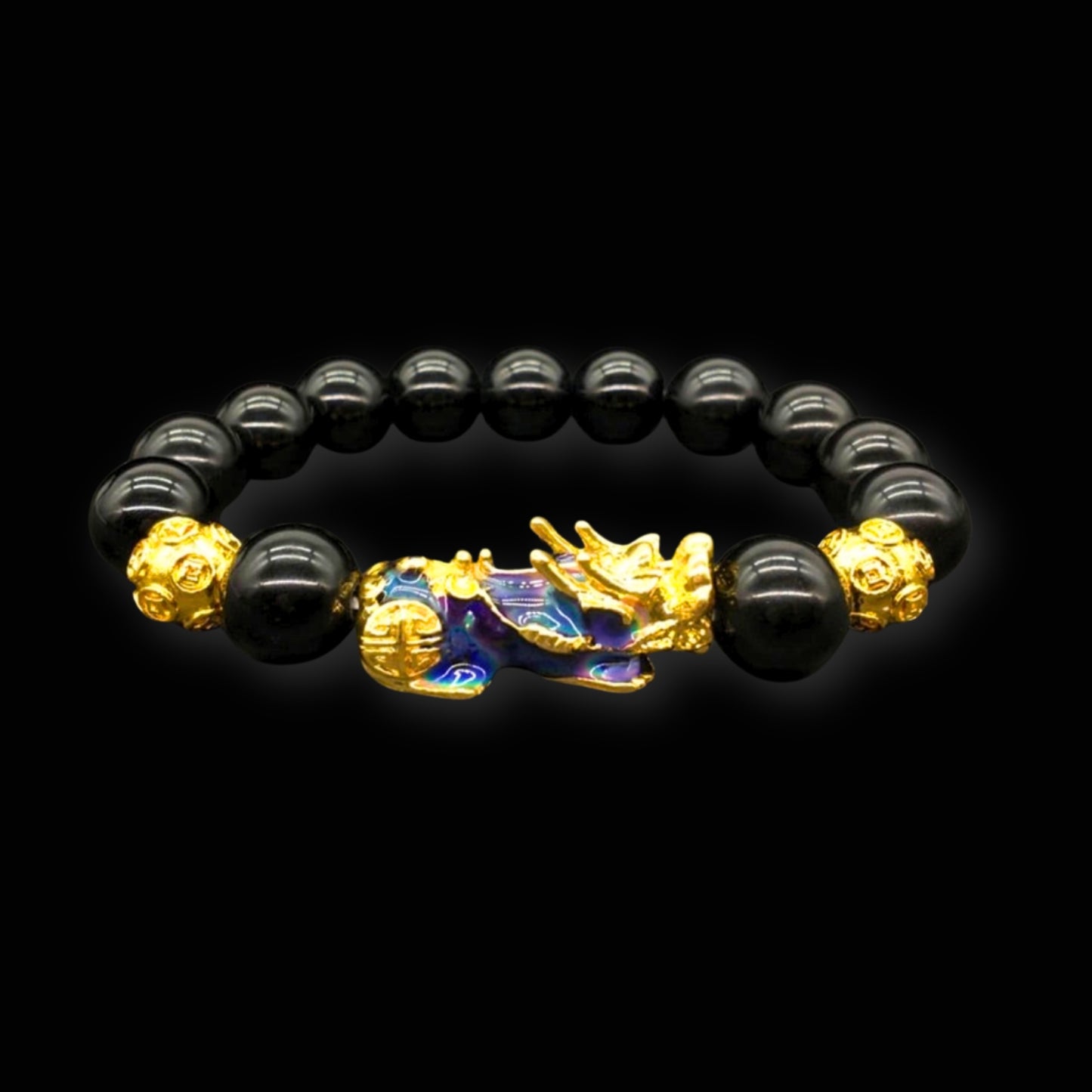 Brățară cu Pi Xiu și Obsidian pentru abundență și prosperitate