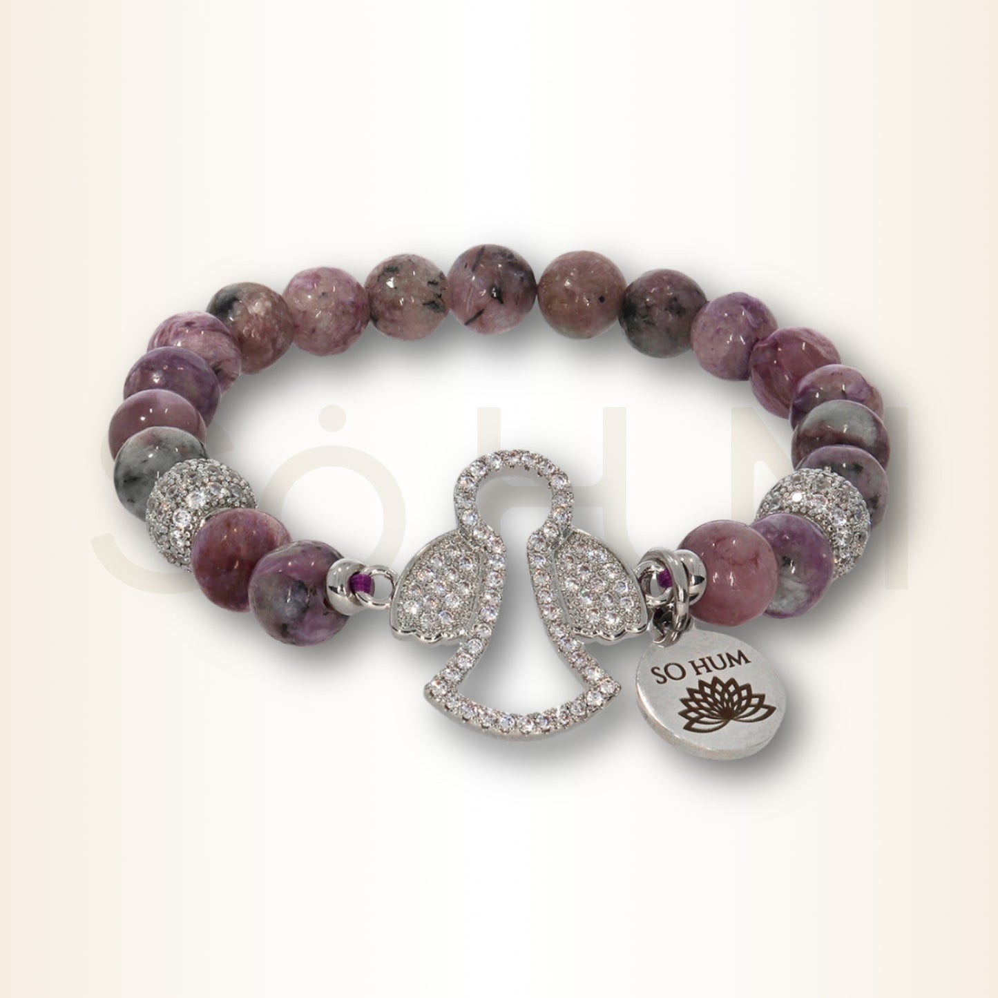 Brățara depășirii obstacolelor cu Arhanghelul Mihail și cristale naturale de Luvulit