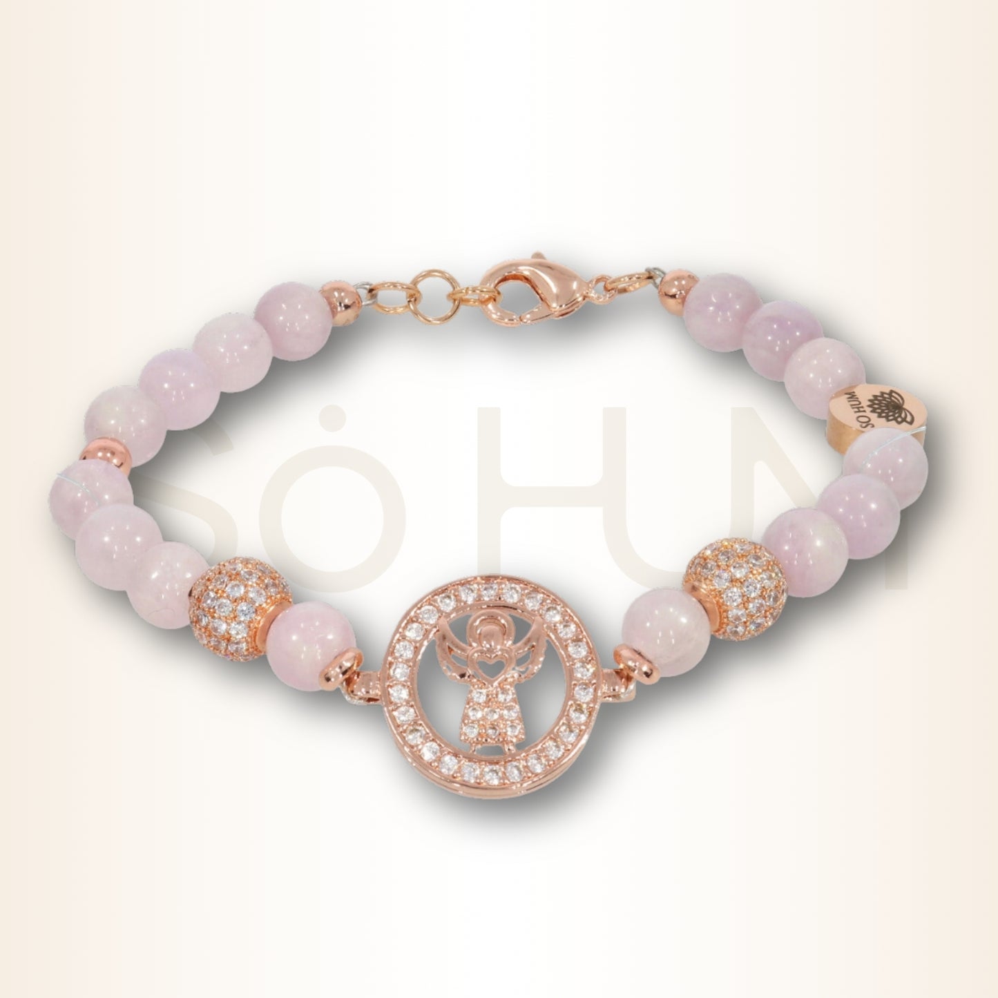 Brățara iubirii vindecatoare cu Arhanghelul Chamuel cristale de Kunzit