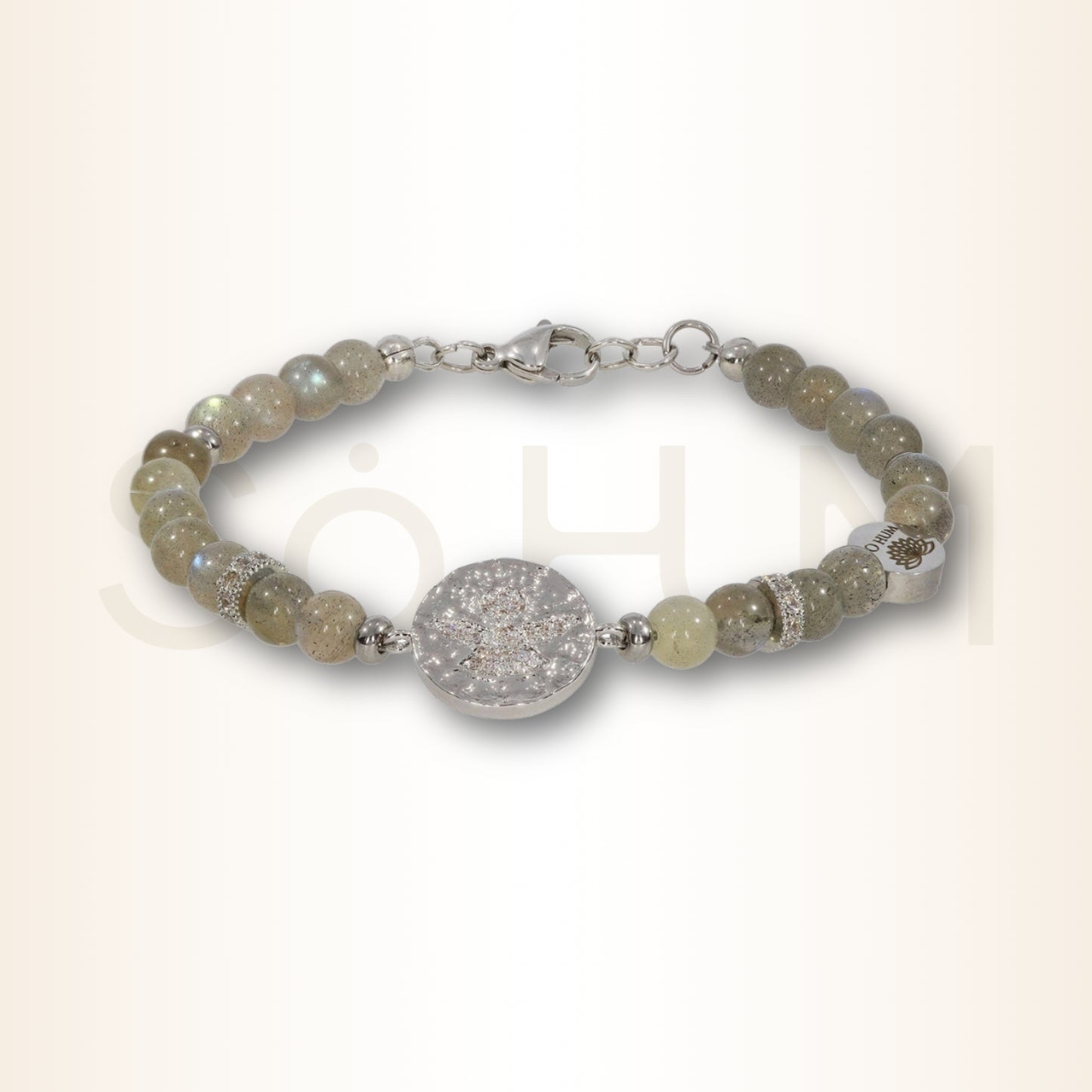 Brățara protecției Divine cu Arhanghelul Mihail și cristale naturale de Labradorit