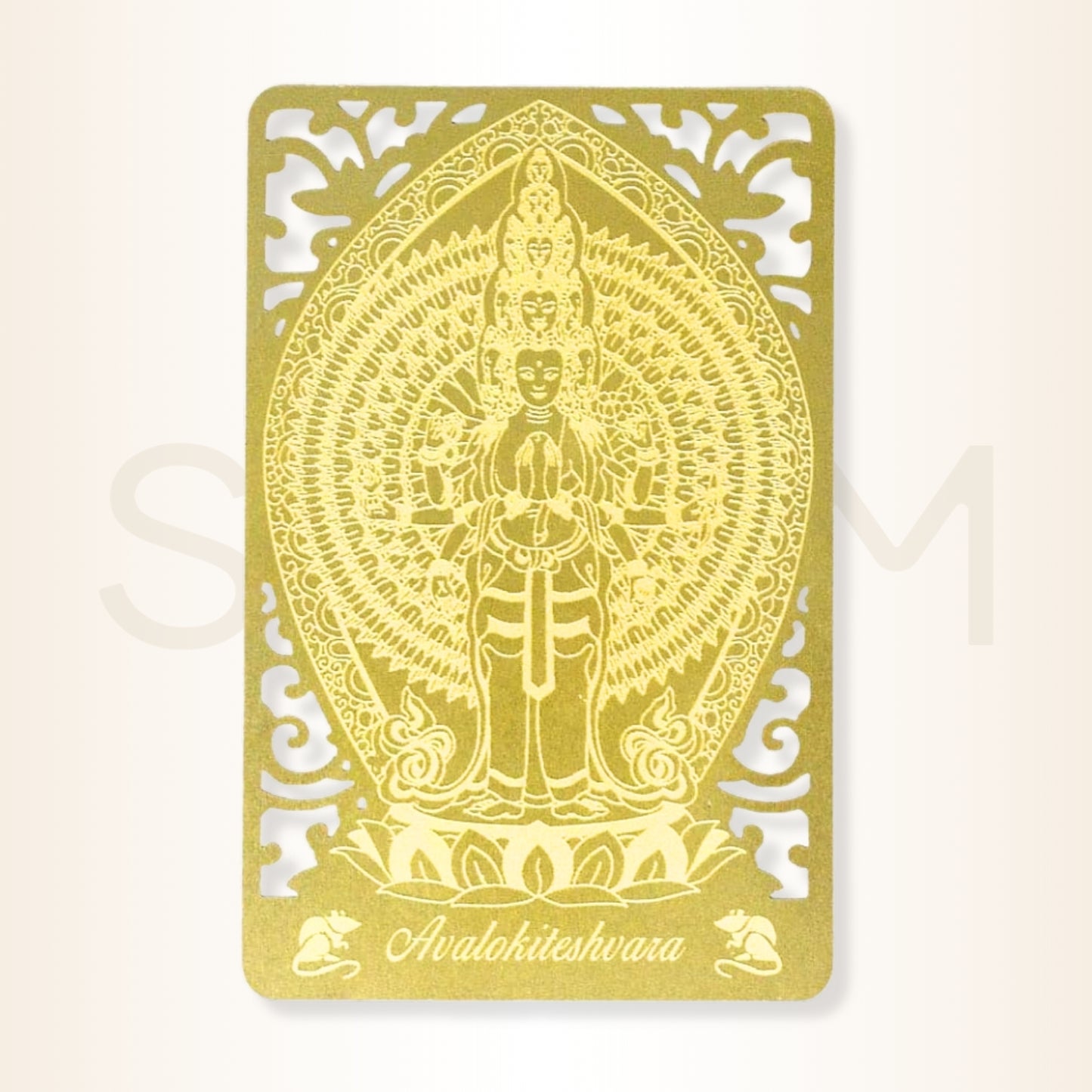 Card cu Avalokiteshvara - pentru noroc și protecția nativilor Șobolan