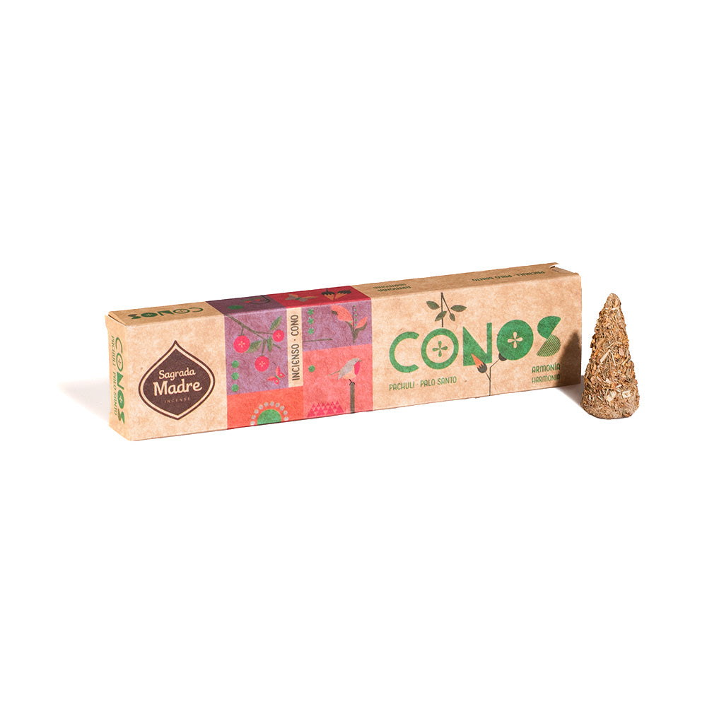 Conuri parfumate naturale cu Patchouli și Palo Santo pentru armonie (SAGRADA MADRE - Conos)