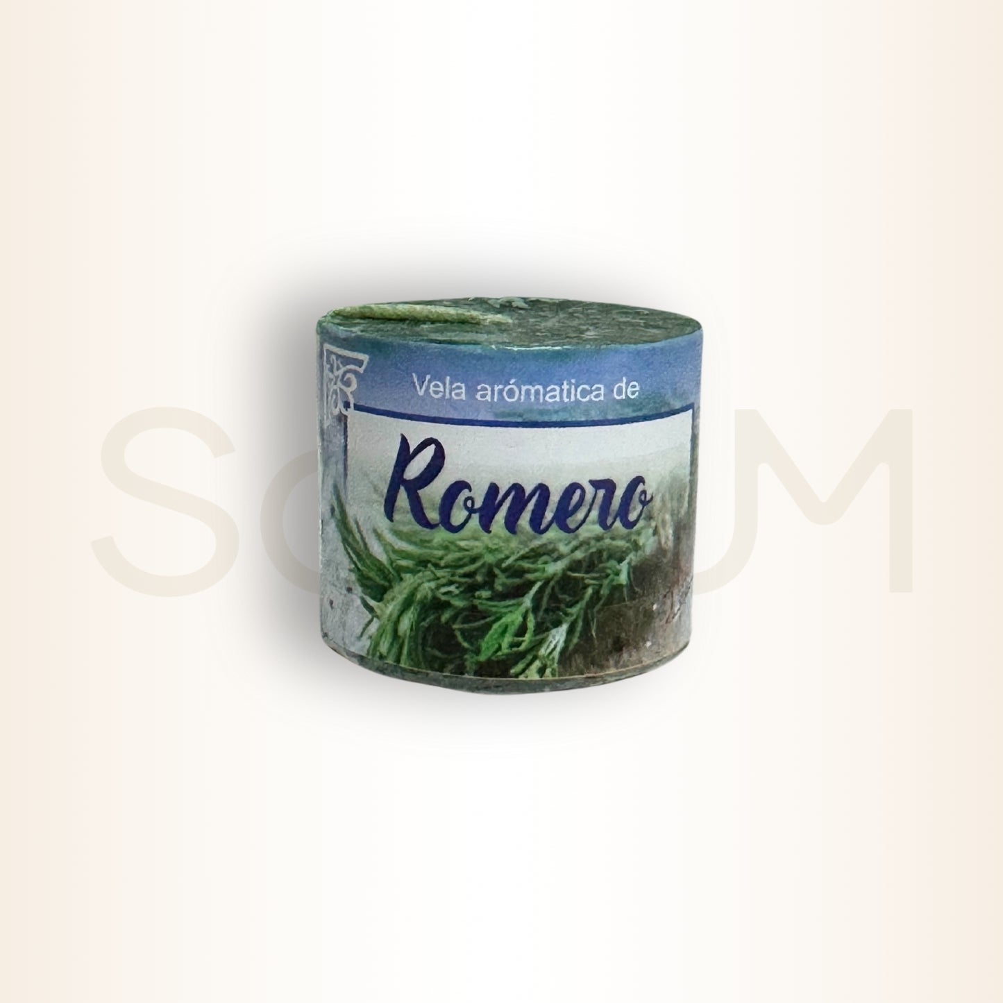 Lumânare ritualizată pentru curățare mentală, claritate și alungarea energiilor negative cu rozmarin (Romero)
