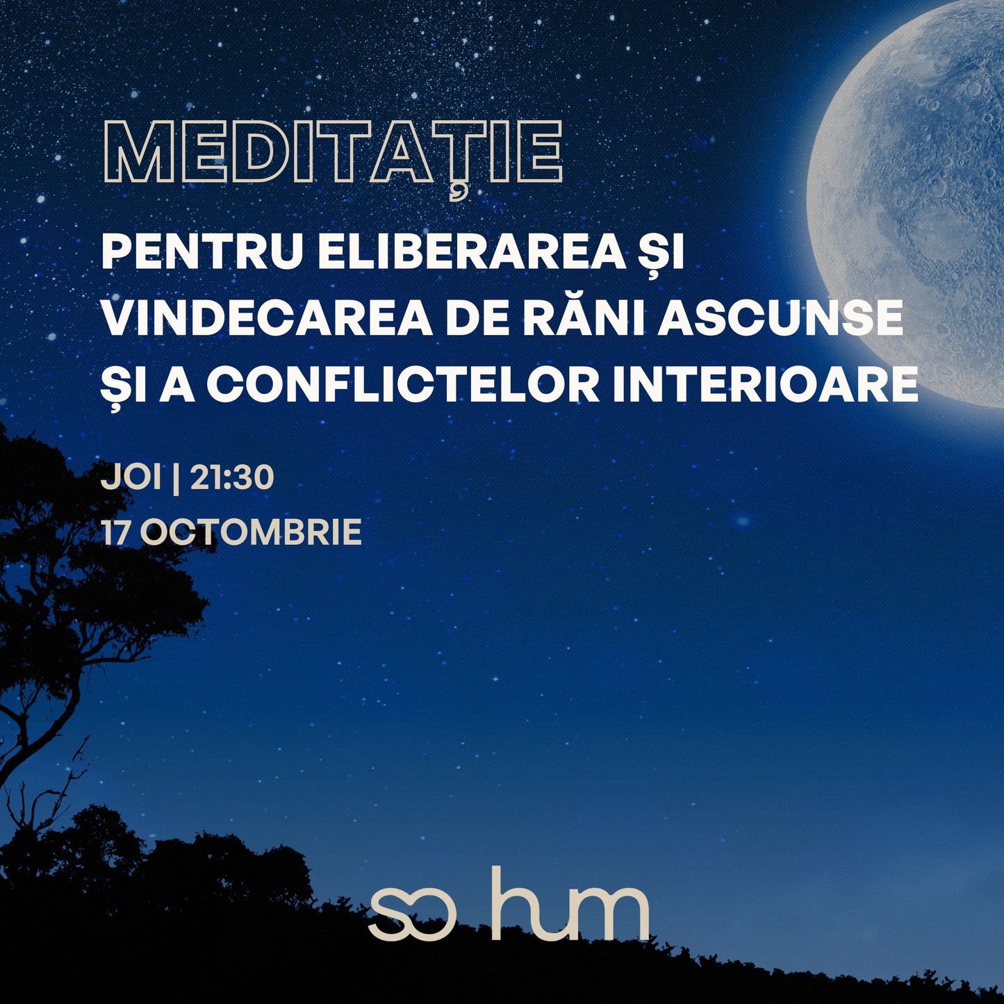 Meditație de Lună Plină pentru eliberarea și vindecarea de răni ascunse și a conflictelor interioare