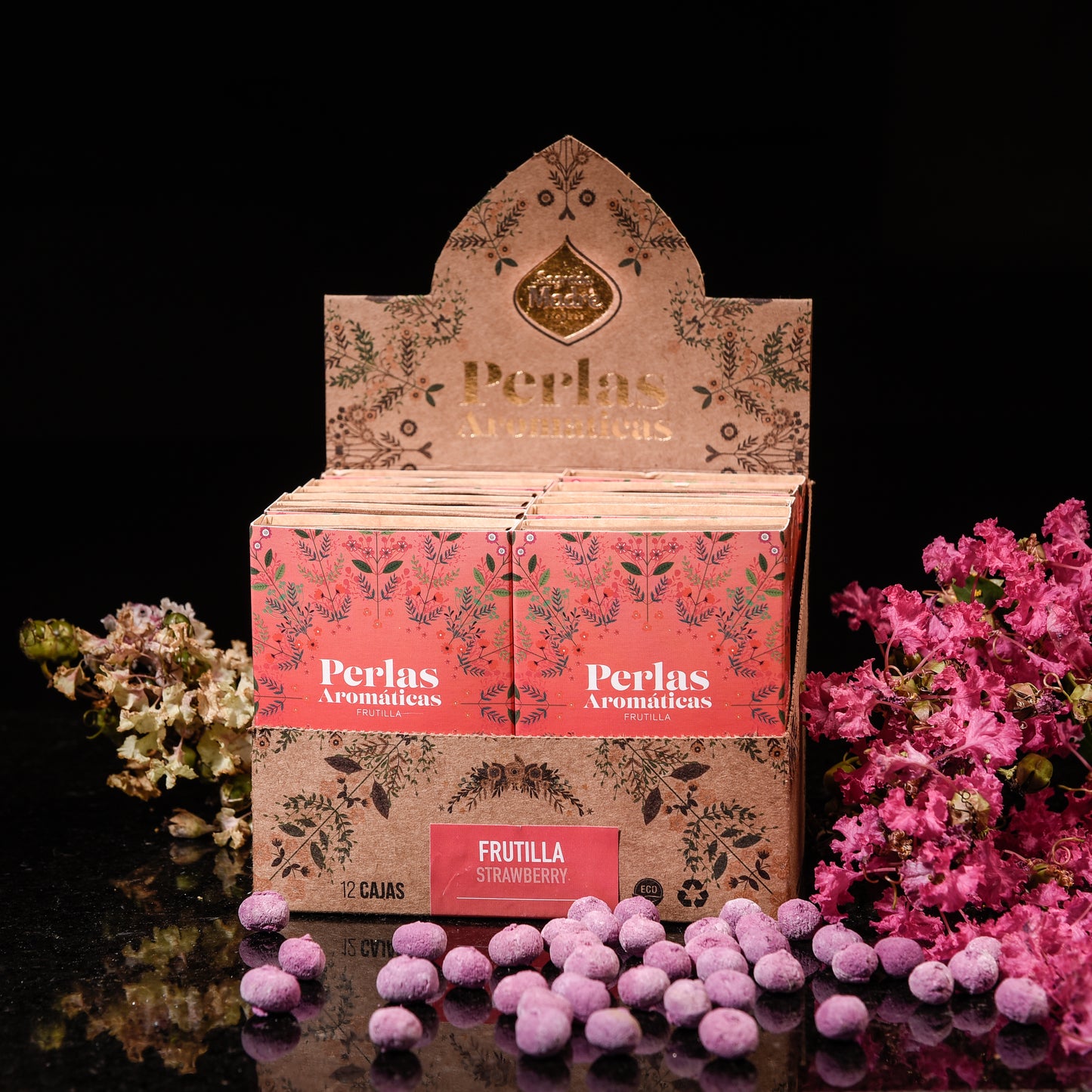Perle aromatice cu Căpșune pentru bucurie și energie pozitivă (SAGRADA MADRE - Perlas Aromaticas)