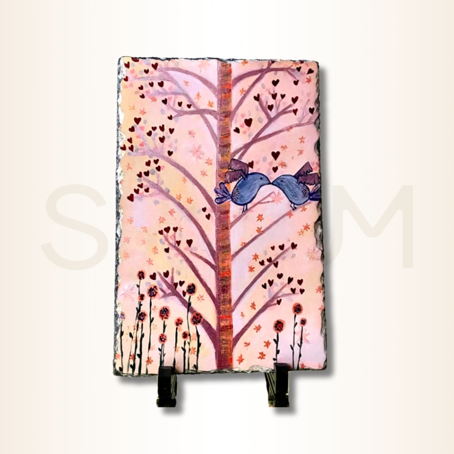 Placă din piatră cu arborele iubirii - pentru energizarea iubirii în cuplu