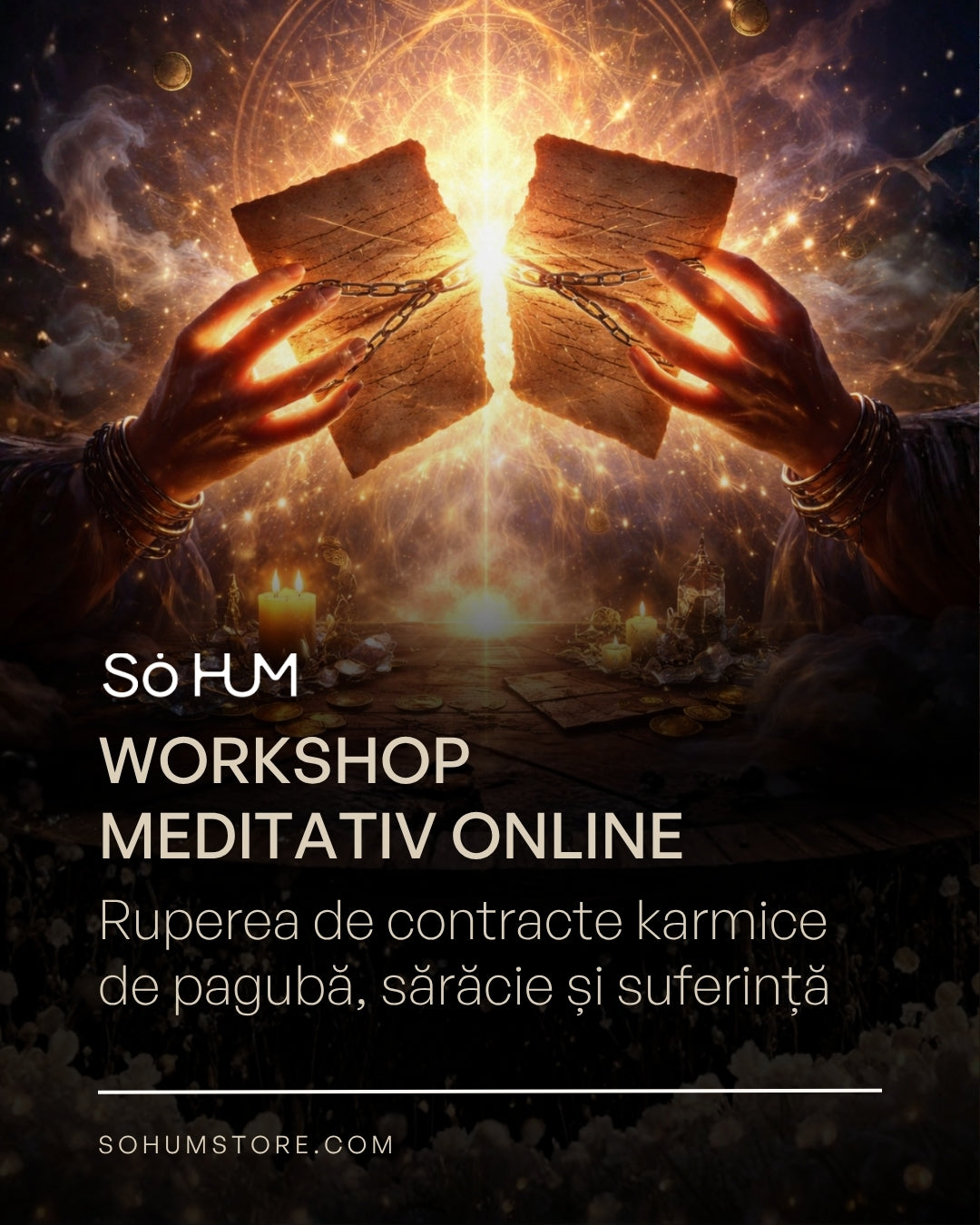 Workshop meditativ online – Ruperea de contracte karmice de pagubă, sărăcie și suferință