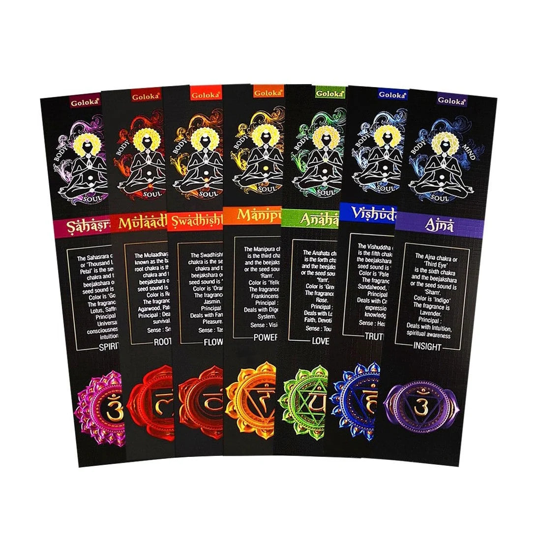 GOLOKA - SET Bețișoare naturale 7 Chakra