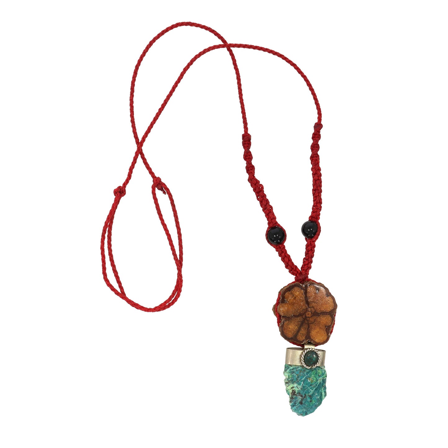 Colier Ancestral cu Lemn de Ayahuasca și Amazonit
