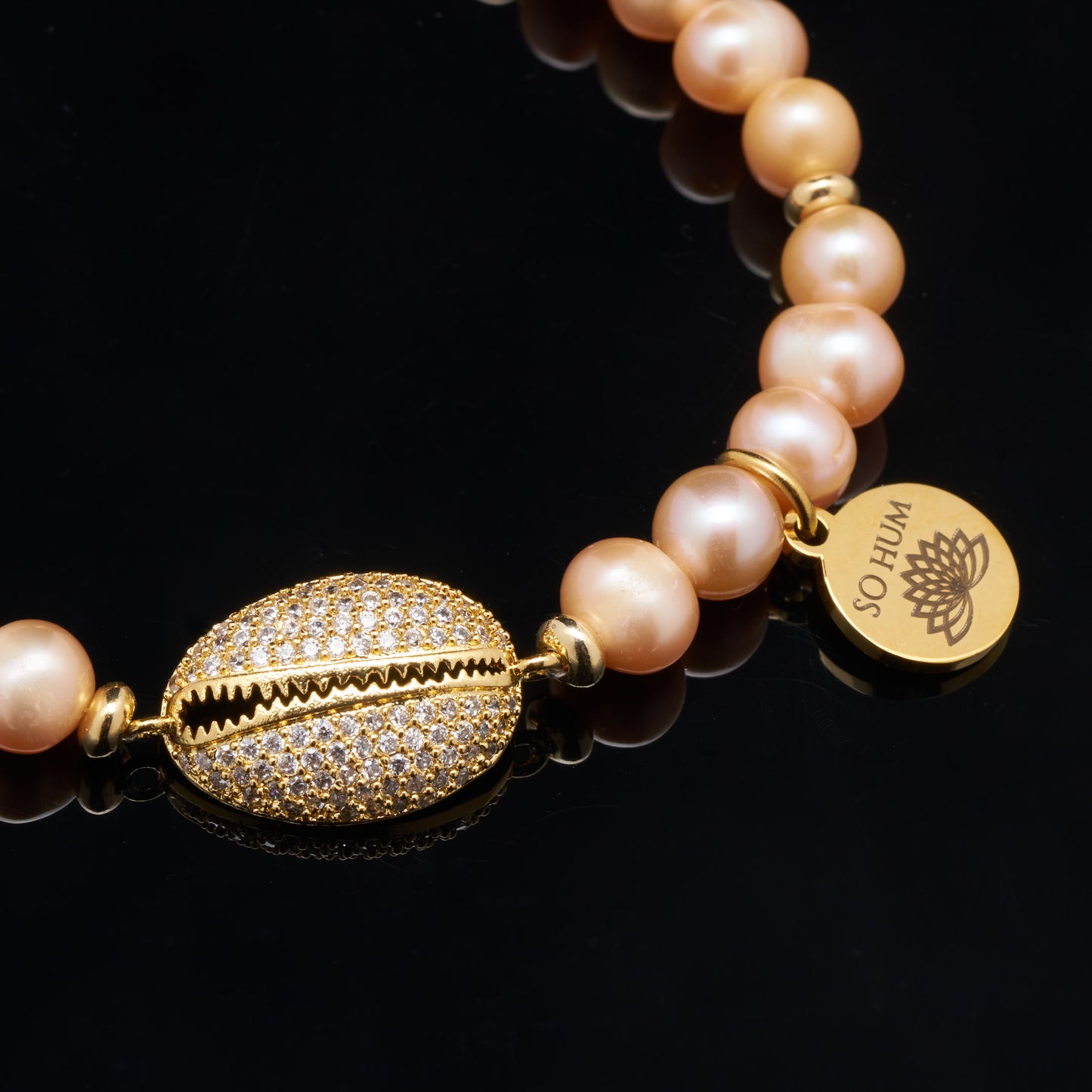 Brățara prosperității cu perle naturale și scoica Cowrie pentru carieră și succes financiar