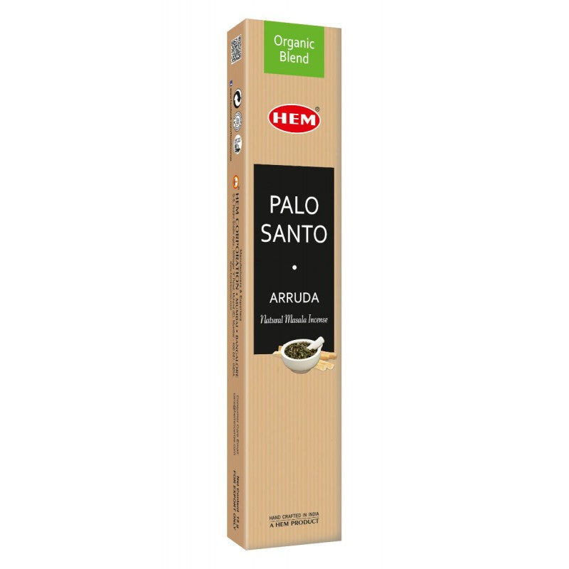 HEM ORGANIC - PALO SANTO + RUDA - Bețișoare Parfumate cu Palo Santo și Arruda