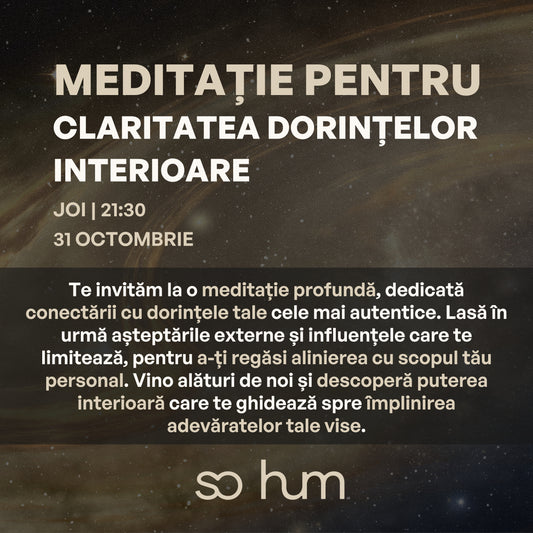 Meditație pentru claritatea dorințelor interioare: O meditație pentru a aduce la suprafață dorințele noastre cele mai autentice, eliberându-ne de așteptările externe și de influențele limitative, pentru a ne alinia cu scopul personal