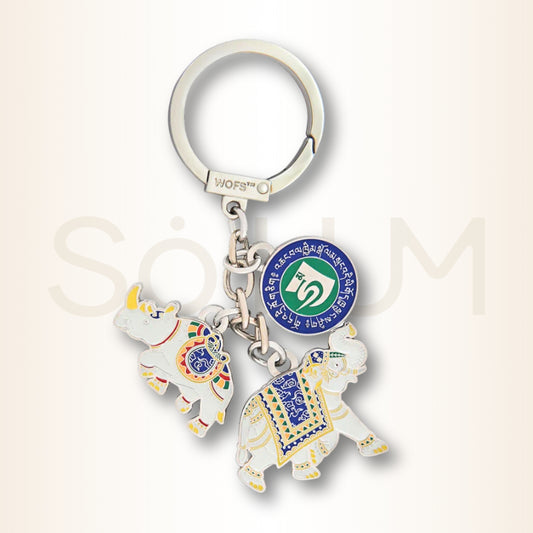 Amuleta cu Rinocer și Elefant albastru - pentru protecție împotriva furturilor și a trădărilor