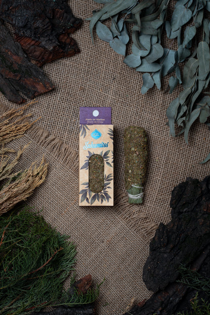 Baghetă S de smudging cu 7 ierburi pentru înțelepciune și creativitate (SAGRADA MADRE – Sahumito)