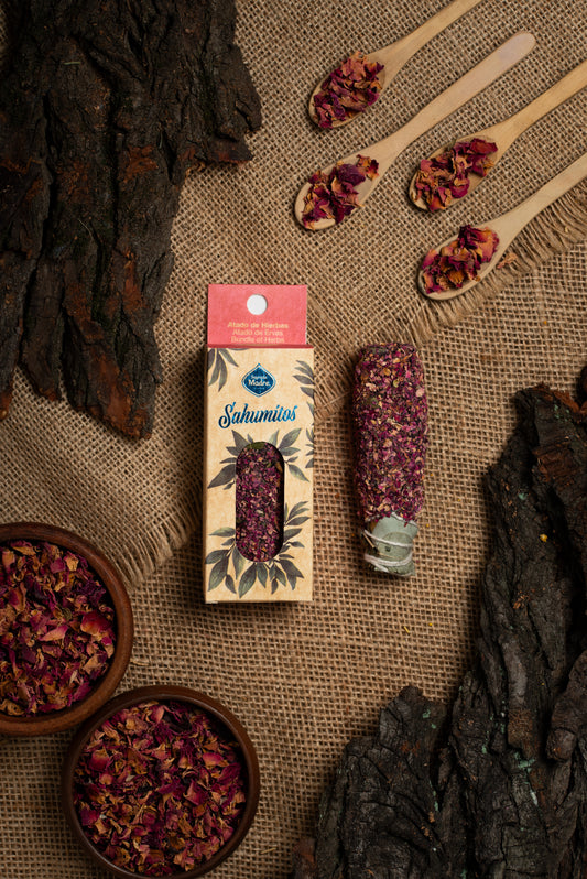 Baghetă S de smudging cu Trandafir pentru amplificarea iubirii (SAGRADA MADRE – Sahumito)