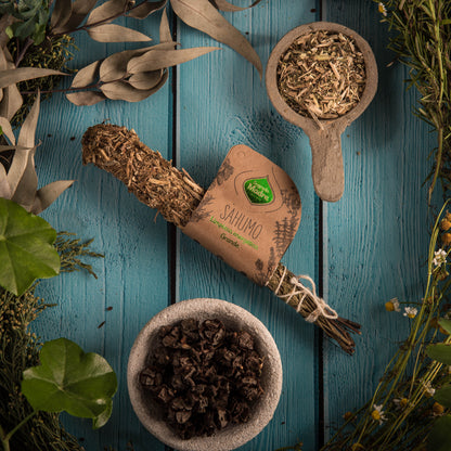 Baghetă de smudging cu 4 plante maestru pentru curățare energetică profundă (SAGRADA MADRE – Sahumos)