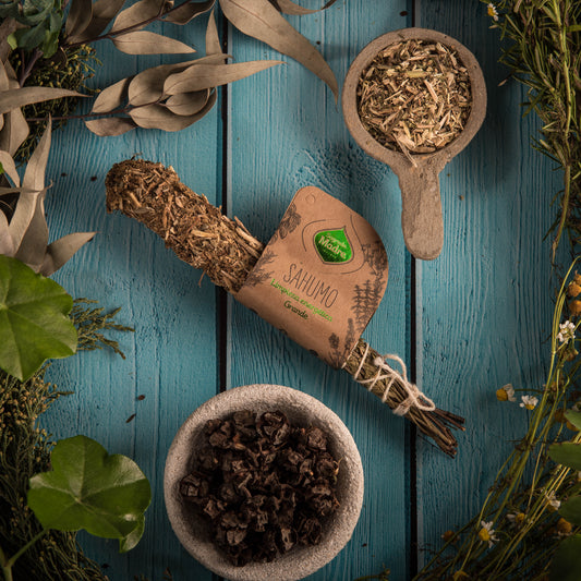 Baghetă de smudging cu 4 plante maestru pentru curățare energetică profundă (SAGRADA MADRE – Sahumos)
