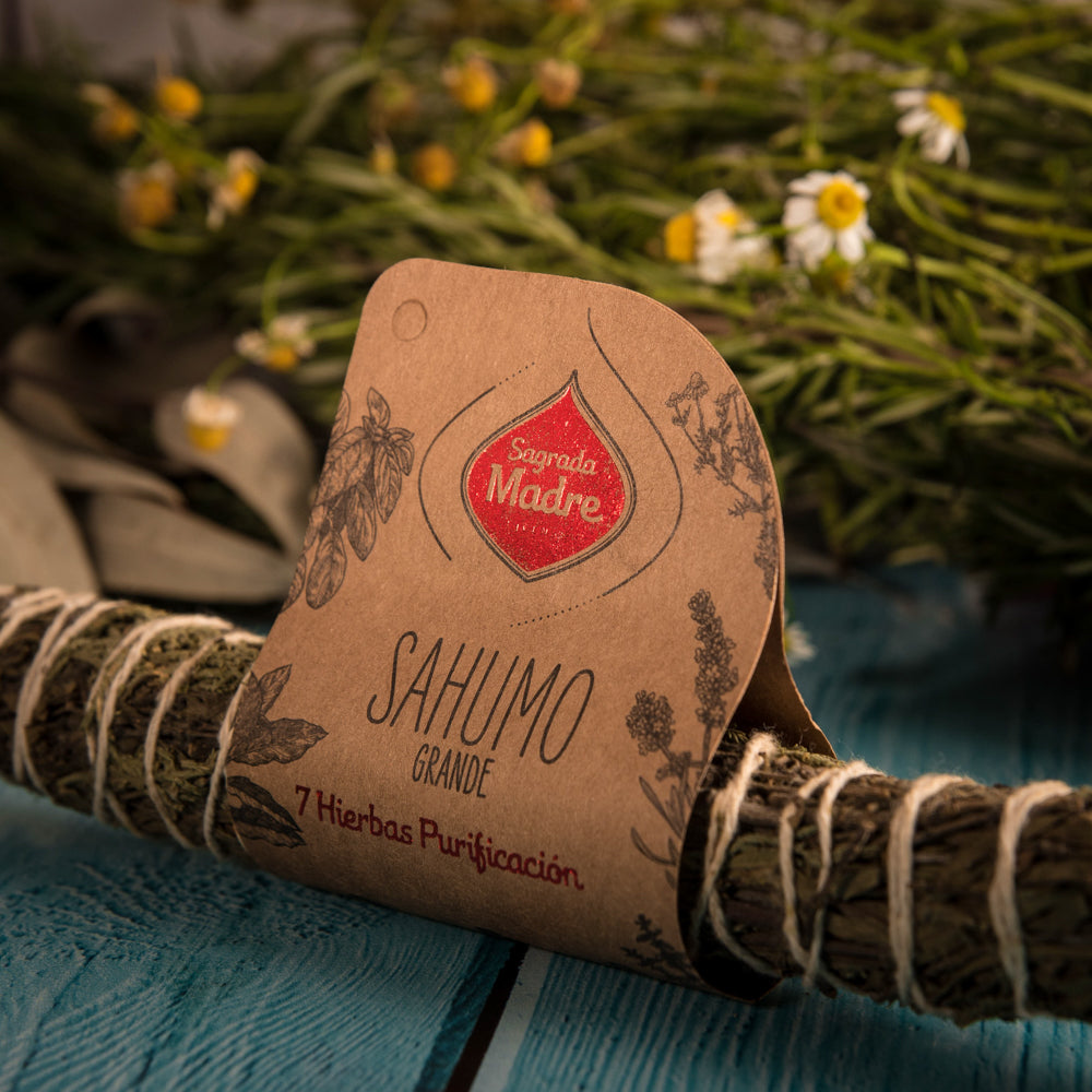 Baghetă de smudging cu 7 plante pentru purificare (SAGRADA MADRE – Sahumos)