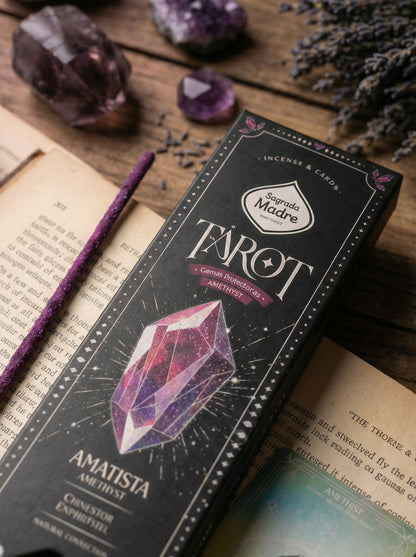Bețișoare parfumate Ametist pentru claritate și protecție (SAGRADA MADRE - Tarot Gemas)