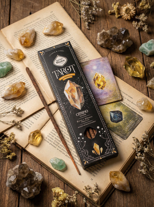 Bețișoare parfumate Citrin pentru energie pozitivă și abundență (SAGRADA MADRE - Tarot Gemas)