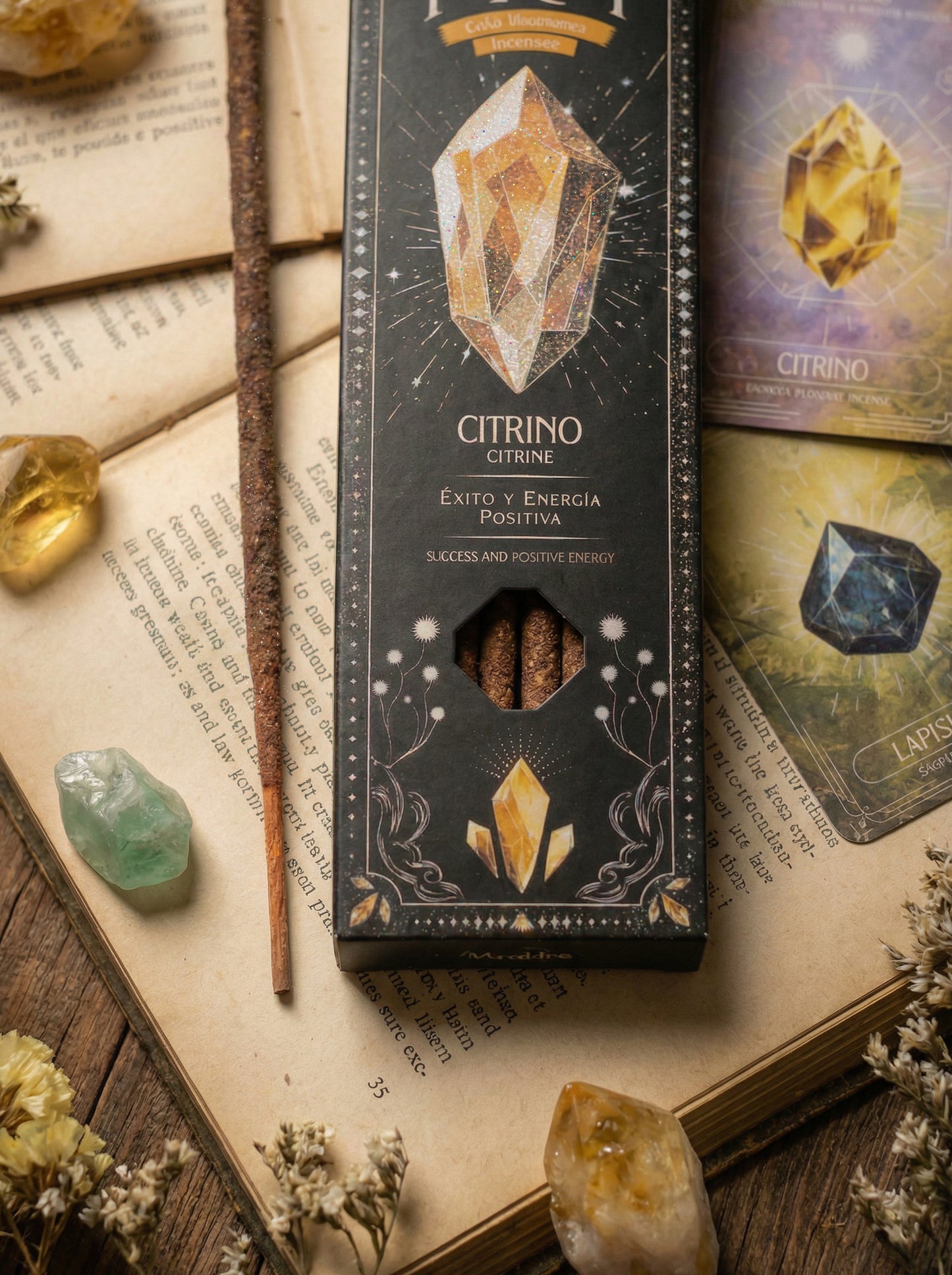 Bețișoare parfumate Citrin pentru energie pozitivă și abundență (SAGRADA MADRE - Tarot Gemas)