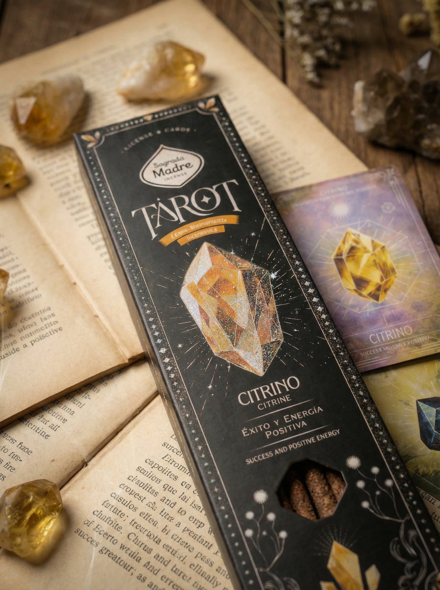 Bețișoare parfumate Citrin pentru energie pozitivă și abundență (SAGRADA MADRE - Tarot Gemas)
