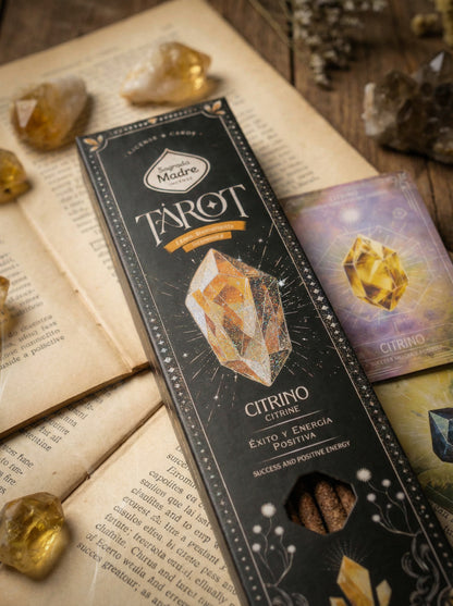 Bețișoare parfumate Citrin pentru energie pozitivă și abundență (SAGRADA MADRE - Tarot Gemas)
