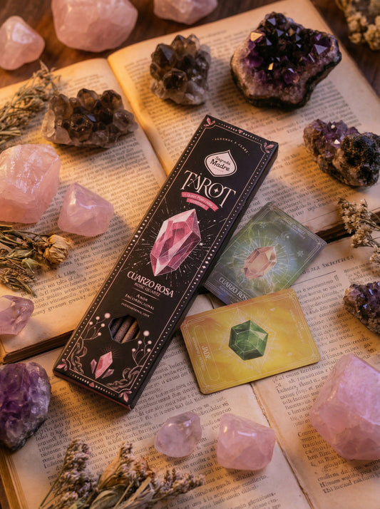 Bețișoare parfumate Cuarț Roz pentru iubire și echilibru emoțional (SAGRADA MADRE - Tarot Gemas)