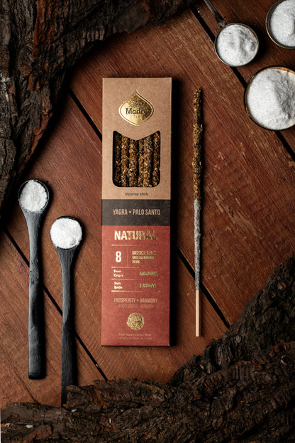 Bețișoare parfumate DUO cu Palo Santo și Yagra pentru prosperitate și armonie (SAGRADA MADRE – Natural)