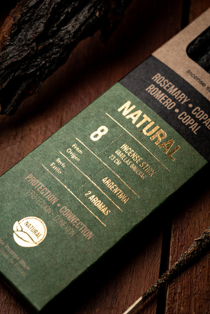 Bețișoare parfumate DUO cu Rozmarin și Copal pentru protecție și conexiune Divină (SAGRADA MADRE – Natural)