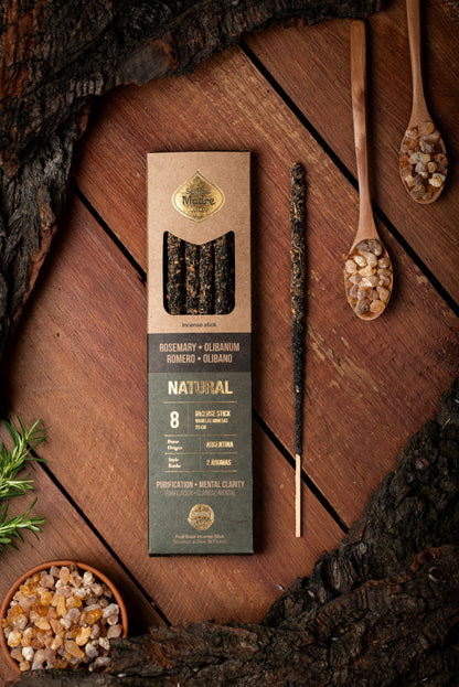 Bețișoare parfumate DUO cu Rozmarin și Tămâie pentru purificare și claritate mentală (SAGRADA MADRE – Natural)