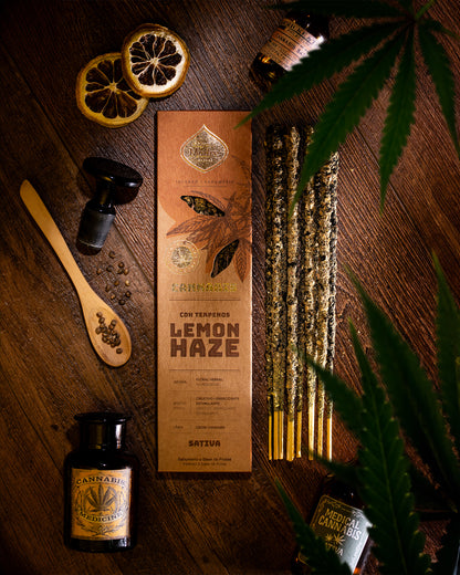 Bețișoare parfumate Lemon Haze cu citrice și flori pentru creativitate și energizare (SAGRADA MADRE – Cannabis)