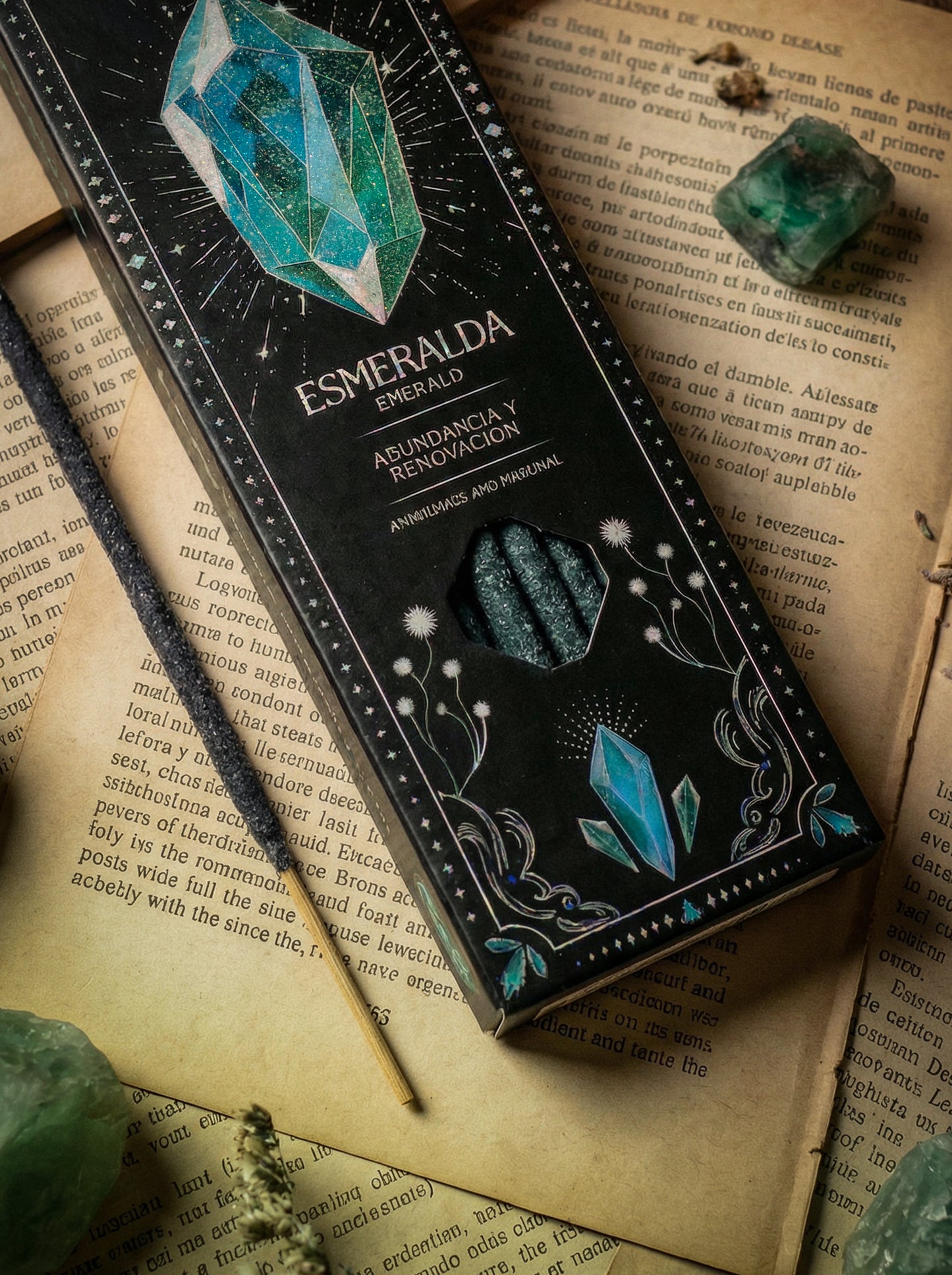 Bețișoare parfumate Smarald pentru abundență și prosperitate (SAGRADA MADRE - Tarot Gemas)