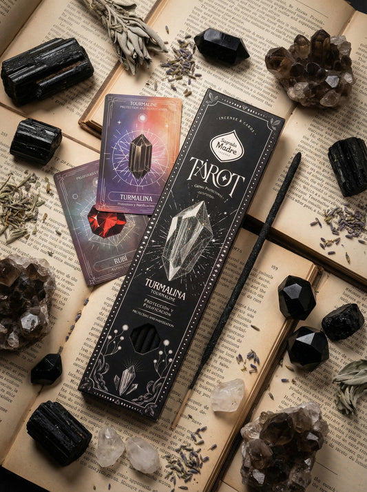 Bețișoare parfumate Turmalină pentru protecție și purificare (SAGRADA MADRE - Tarot Gemas)