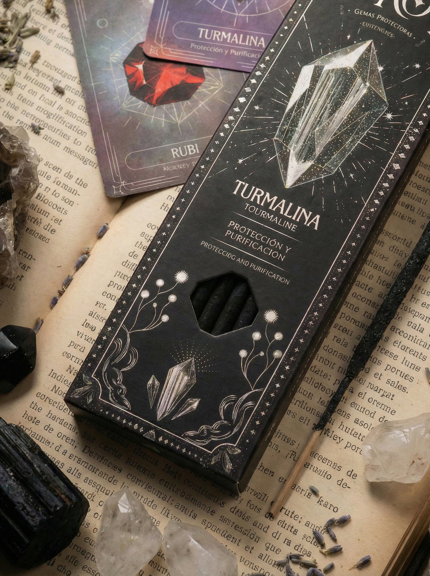 Bețișoare parfumate Turmalină pentru protecție și purificare (SAGRADA MADRE - Tarot Gemas)