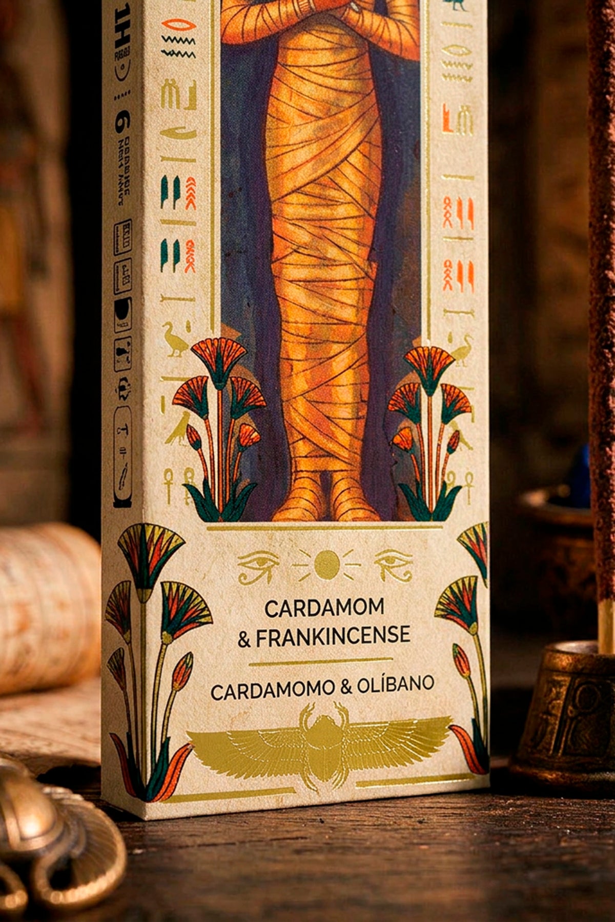 Bețișoare parfumate cu Cardamom și Tămâie pentru echilibrare și revitalizare (SAGRADA MADRE - Tarot Egipcio)