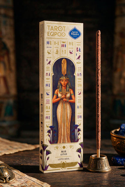 Bețișoare parfumate cu Lotus albastru pentru dezvoltarea intuiției și trezire spirituală (SAGRADA MADRE - Tarot Egipcio)