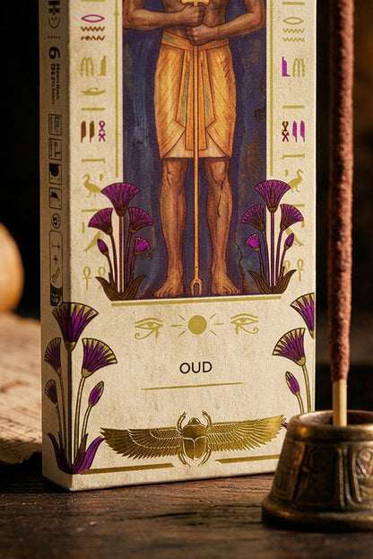 Bețișoare parfumate cu Oud pentru protecție spirituală, înțelepciune și dezvoltarea intuiției (SAGRADA MADRE - Tarot Egipcio)