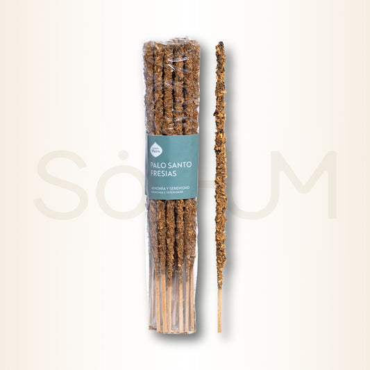 Bețișoare parfumate cu Palo Santo și Frezii pentru liniște și echilibru emoțional (SAGRADA MADRE – Incenses x20)