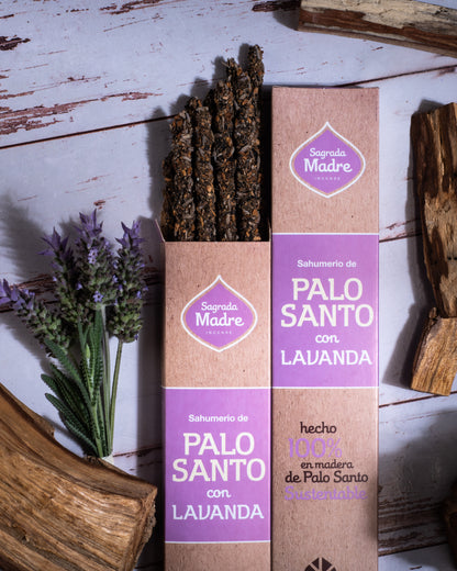 Bețișoare parfumate cu Palo Santo și Lavandă pentru relaxare (SAGRADA MADRE – Palo Santo Linea)