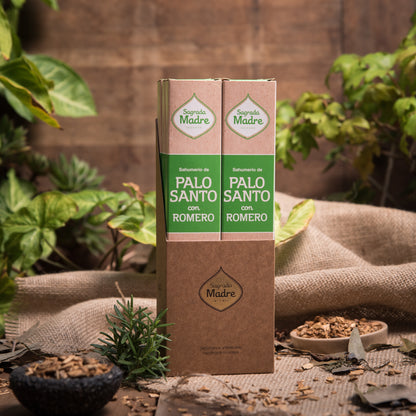 Bețișoare parfumate cu Palo Santo și Rozmarin pentru claritate și protecție spirituală (SAGRADA MADRE – Palo Santo Linea)