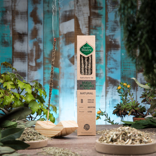 Bețișoare parfumate cu Rozmarin și Ruda pentru energie, transmutare și protecție (SAGRADA MADRE – Natural)