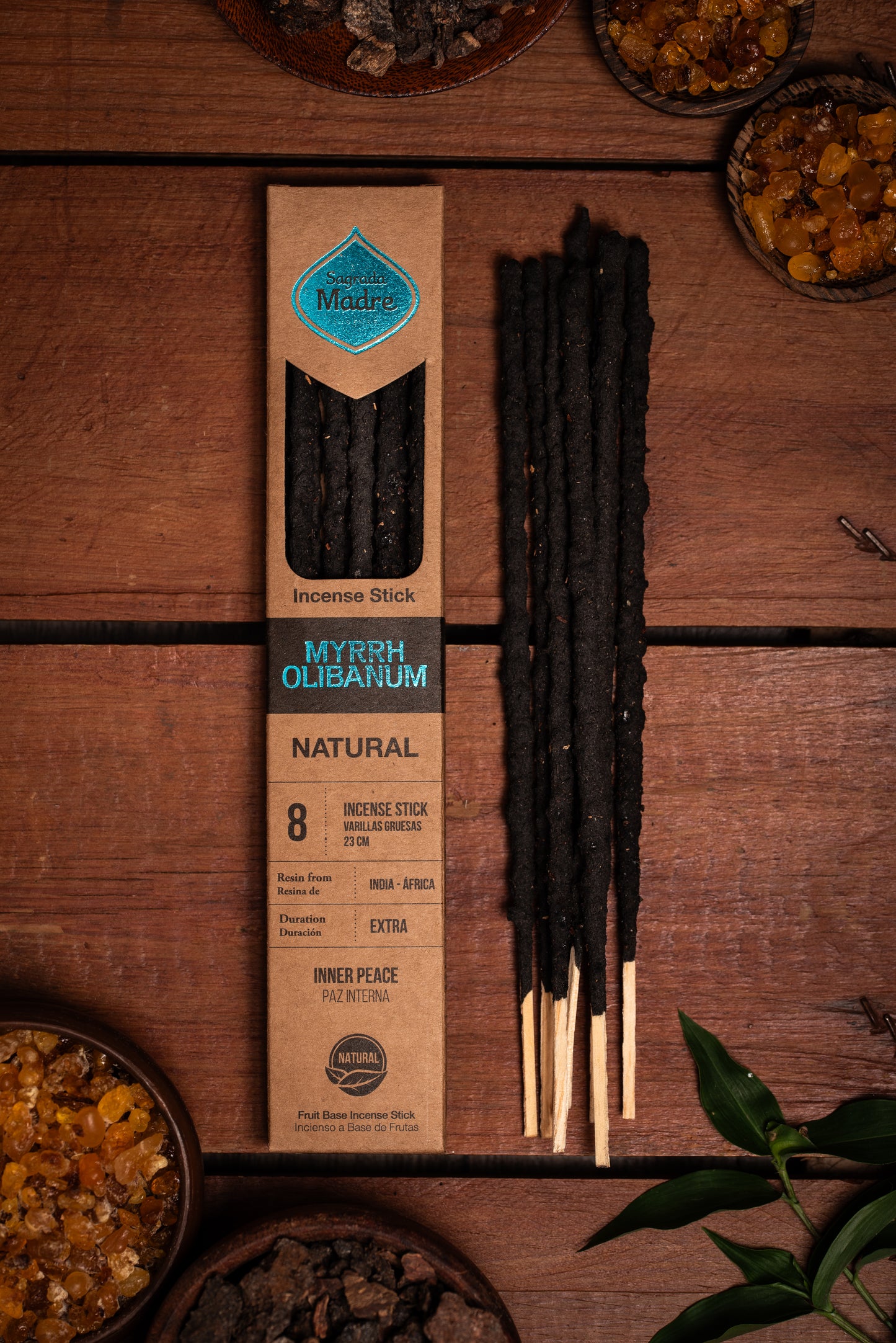 Bețișoare parfumate cu Smirnă și Tămâie pentru curățare energetică, pace interioară și vindecare (SAGRADA MADRE – Natural)